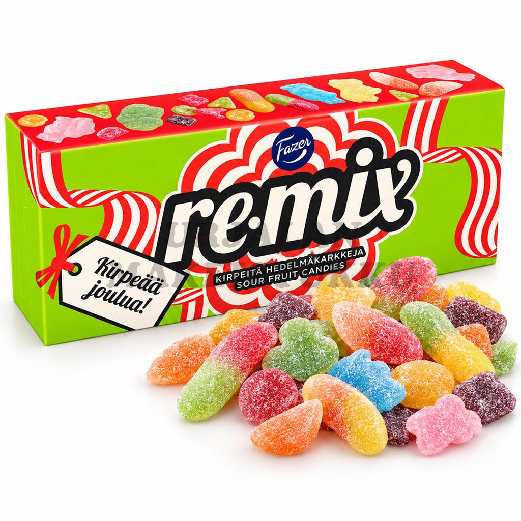 Fazer Remix Kirpeää Joulua karkkirasia 450g