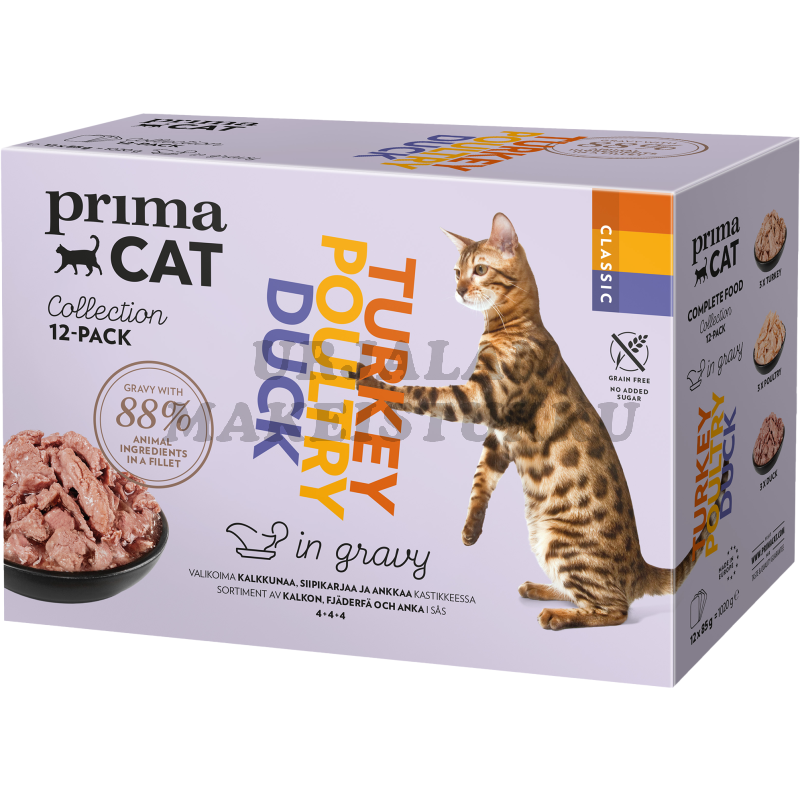 PrimaCat siipikarja-mix kastikkeessa 12 x 85g
