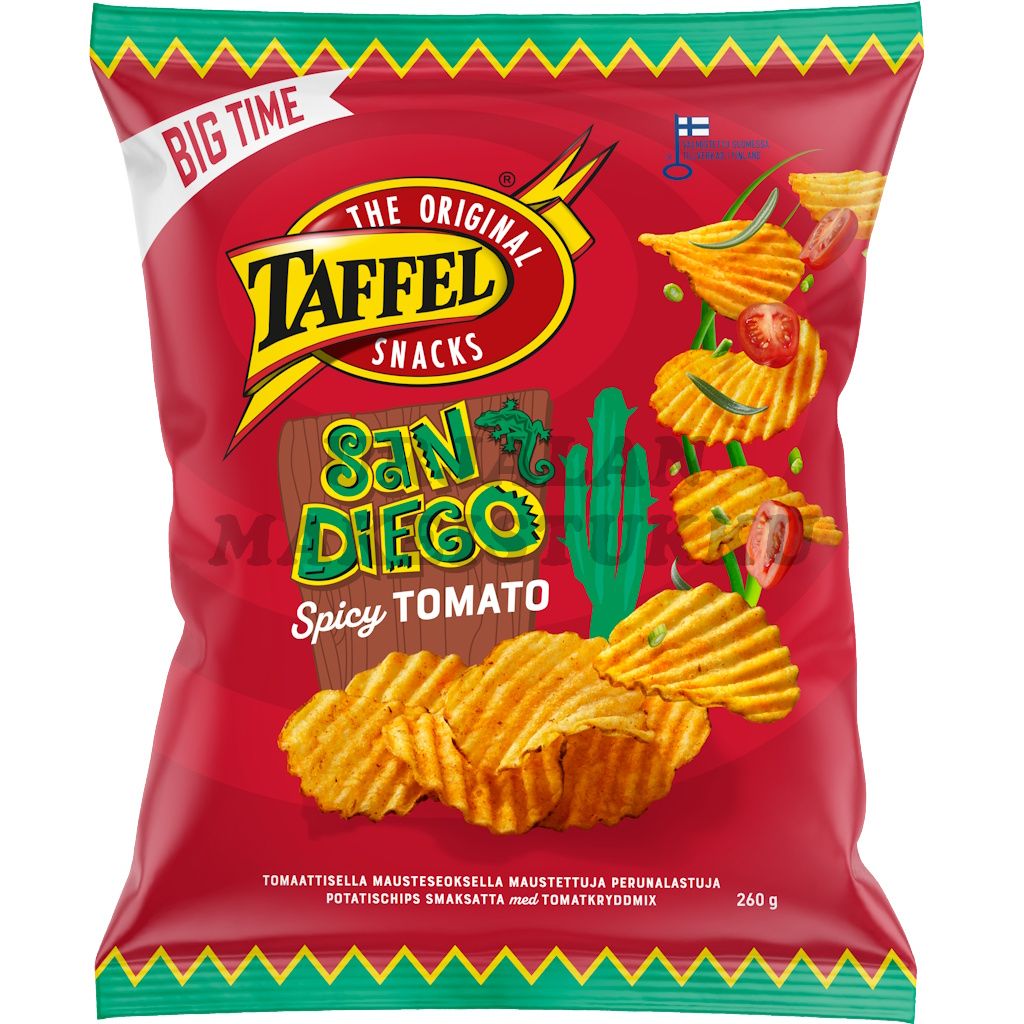 Taffel San Diego spicy tomato maustettu perunalastu 260g