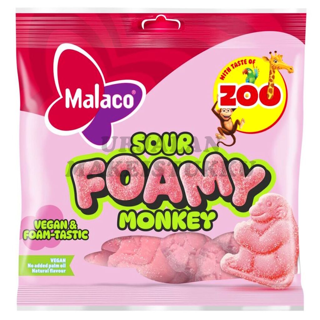Malaco Zoo Sour Foamy Monkey vaahtomakeinen 115g