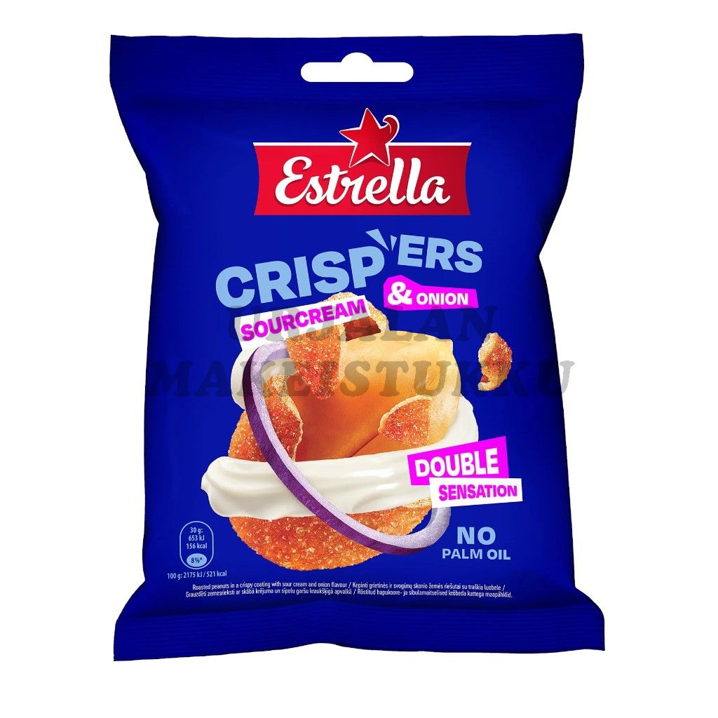 Estrella Crispers Sourcream & Onion maapähkinät 140g