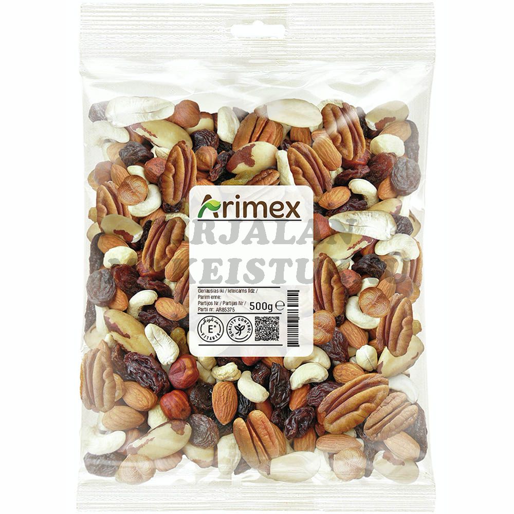 Arimex Deluxepähkinöitä ja rusinoita 500g
