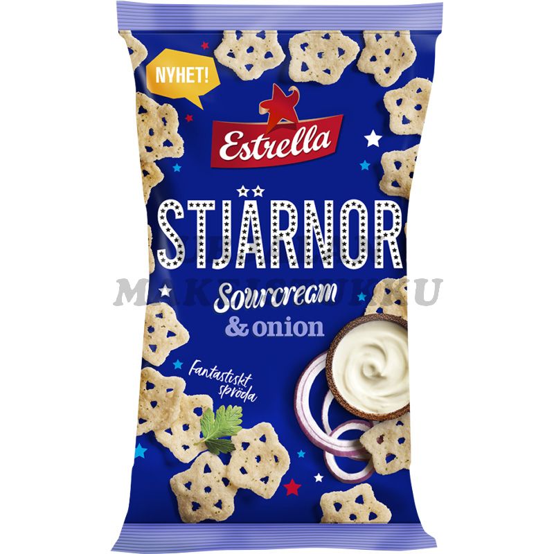 Estrella Stjärnor Tähdet Sourcream & Onion perunasnacks 85g