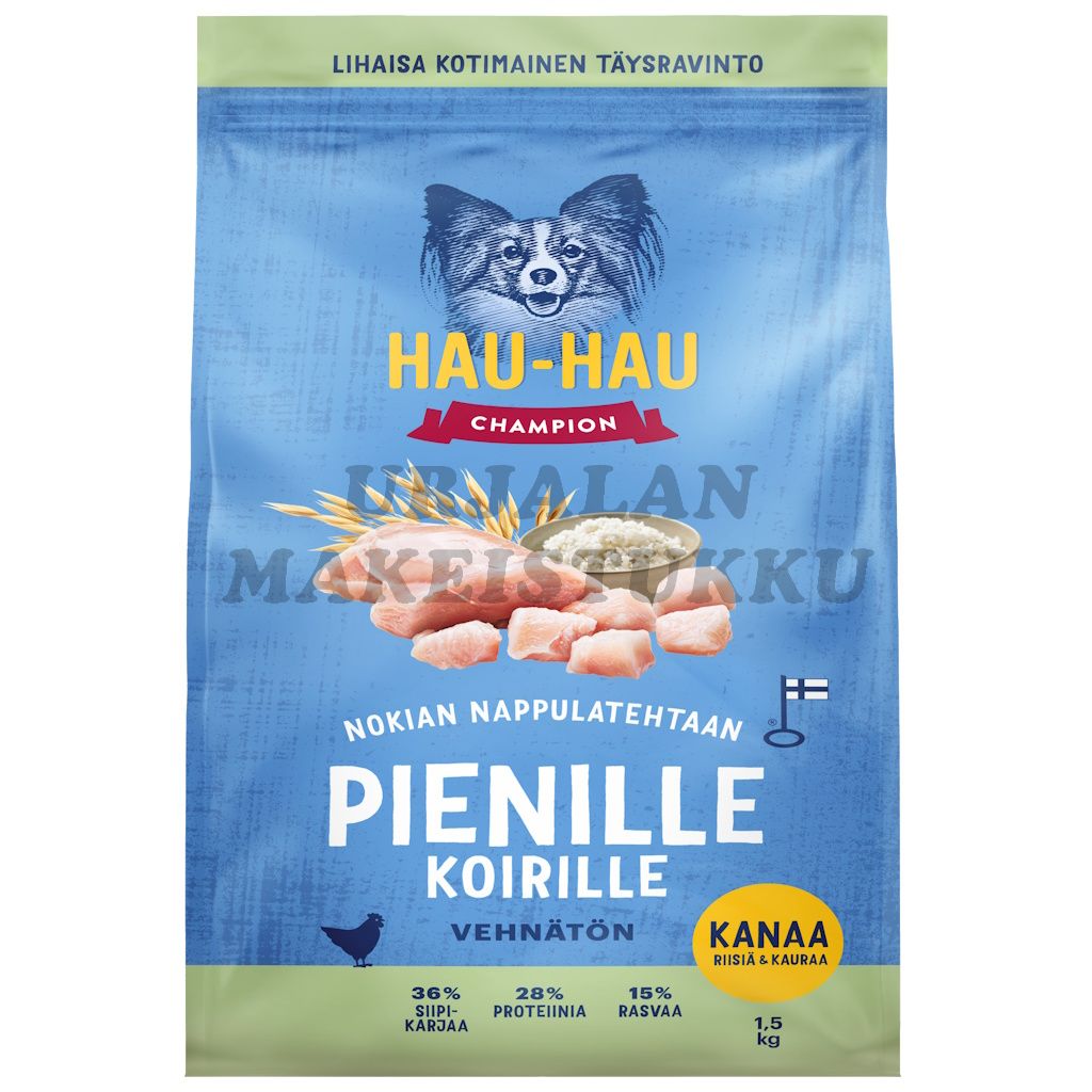 Hau Hau Champion pienille koirille kanaa riisiä kauraa 1,5kg