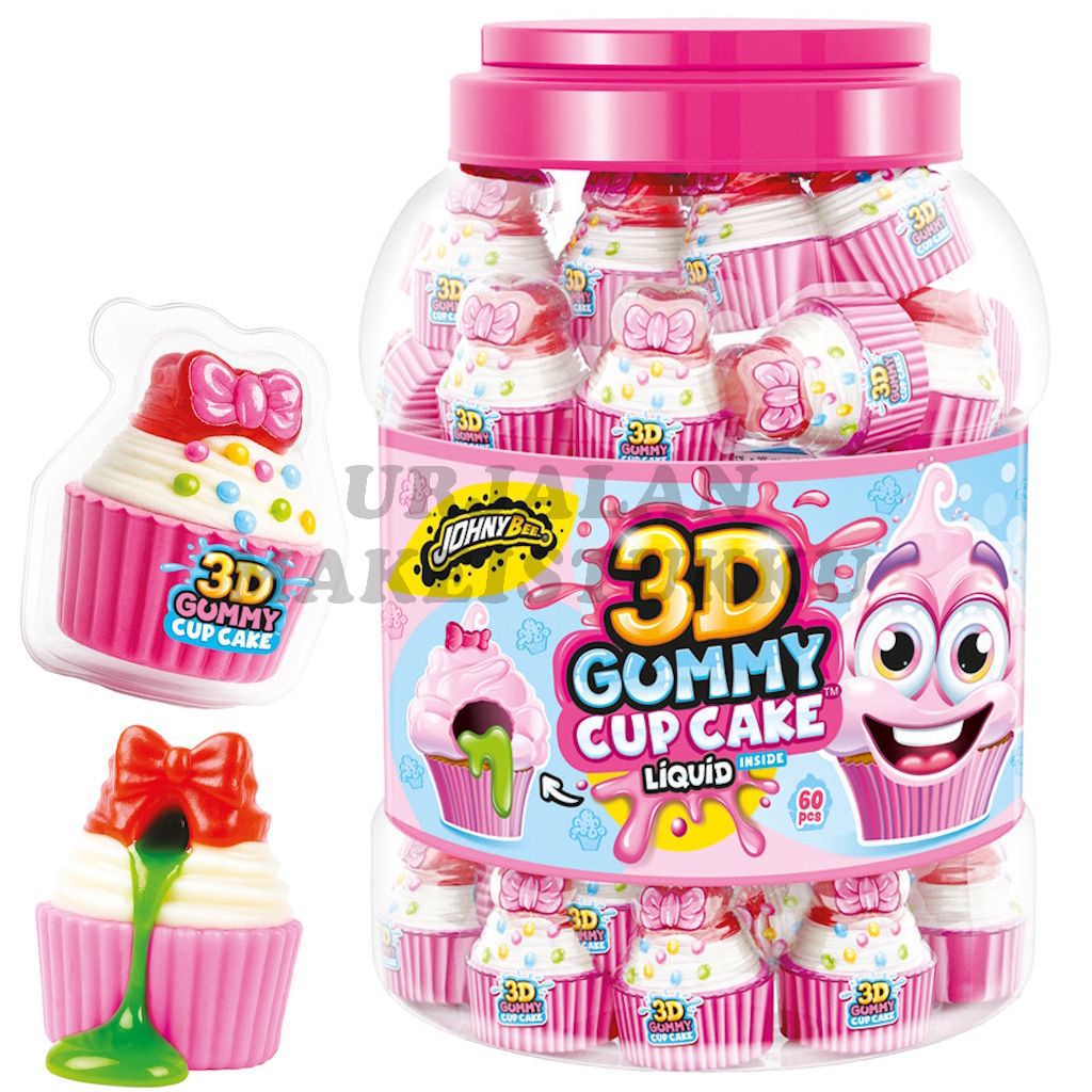 JohnyBee 3D Gummy Cup Cake 18g x 60kpl