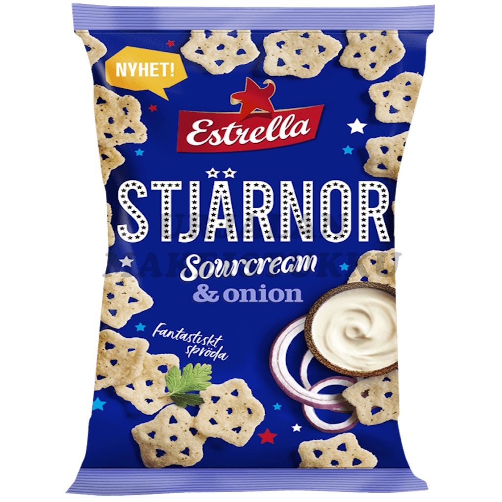 Estrella Stjärnor Tähdet Sourcream & Onion perunasnacks 85g