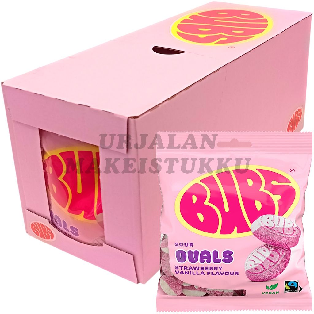 Bubs Sour Strawberry & Vanilla Ovals 90g x 12kpl