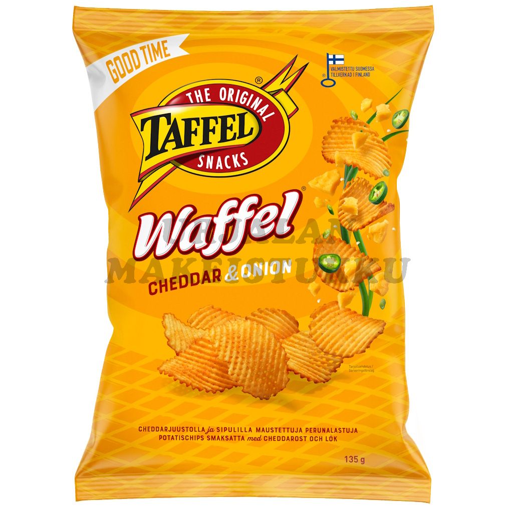 Taffel Waffel Cheddar Onion perunalastu 135g