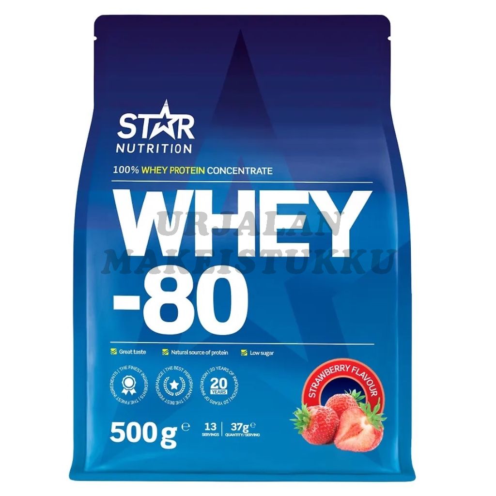 Star Nutrition Whey-80 Strawberry proteiinijauhe 500g