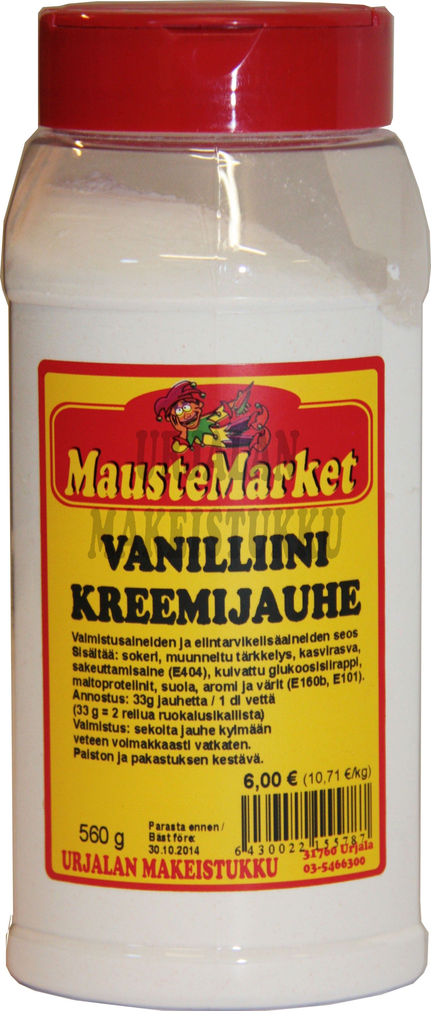 Vanilliini kreemijauhe -purkki