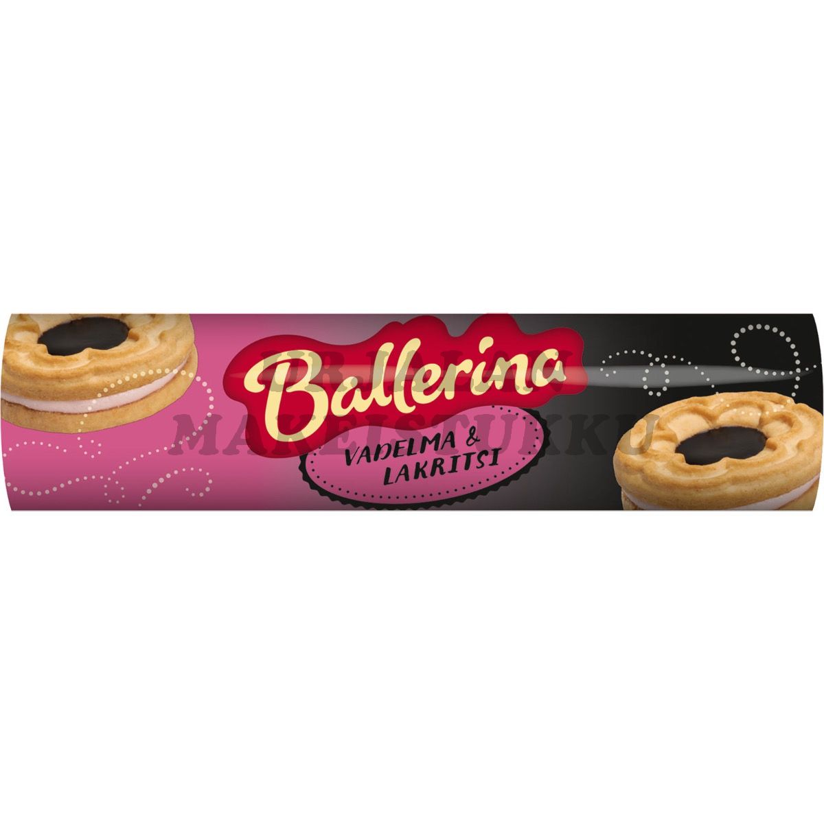 Kantolan Ballerina Vadelma & Lakritsi täytekeksi 190g