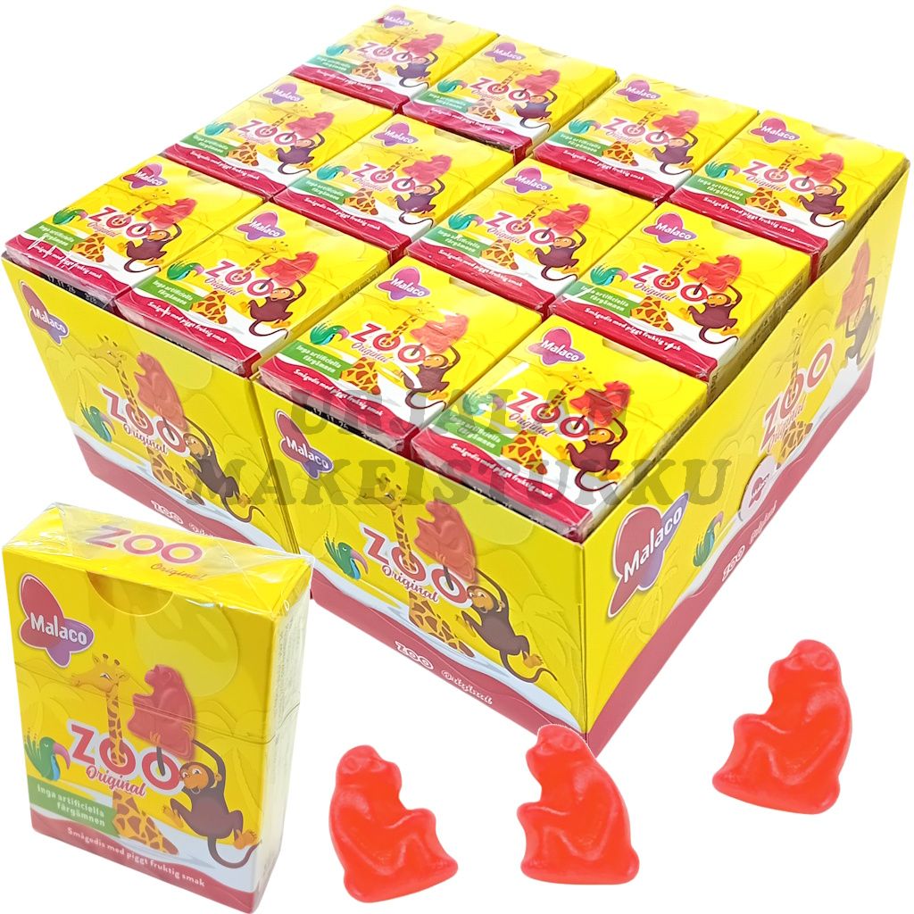 Malaco Zoo Punainen Apina karkkiaski 20g x 60kpl