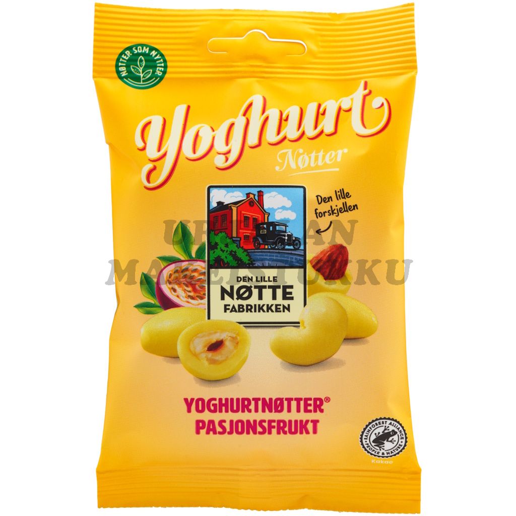 Den Lille Nöttefabrikken Yoghurt Passionhedelmä pähkinäsekoitus 70g