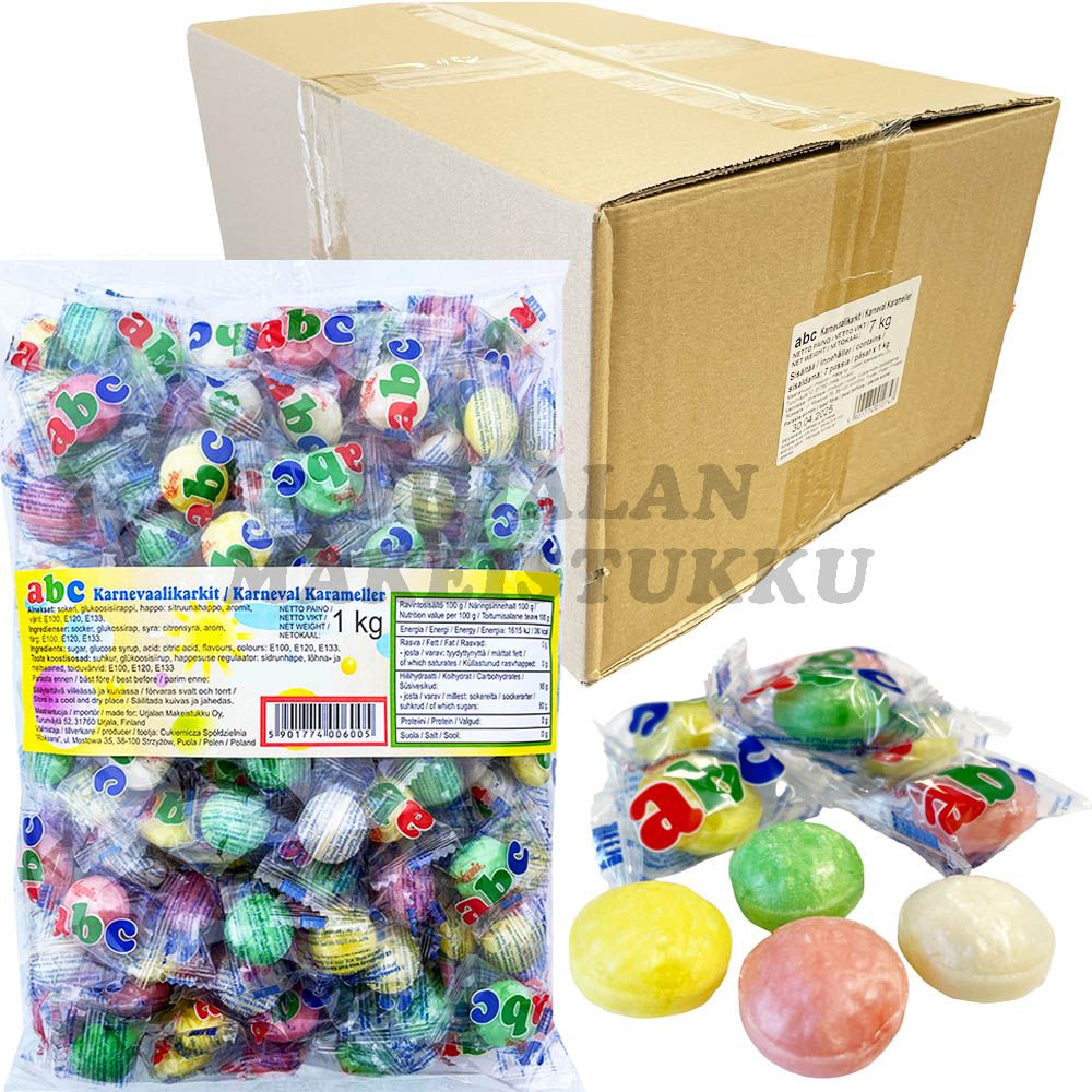 ABC Karnevaalikarkit Penkkarikarkit 1kg x 7kpl