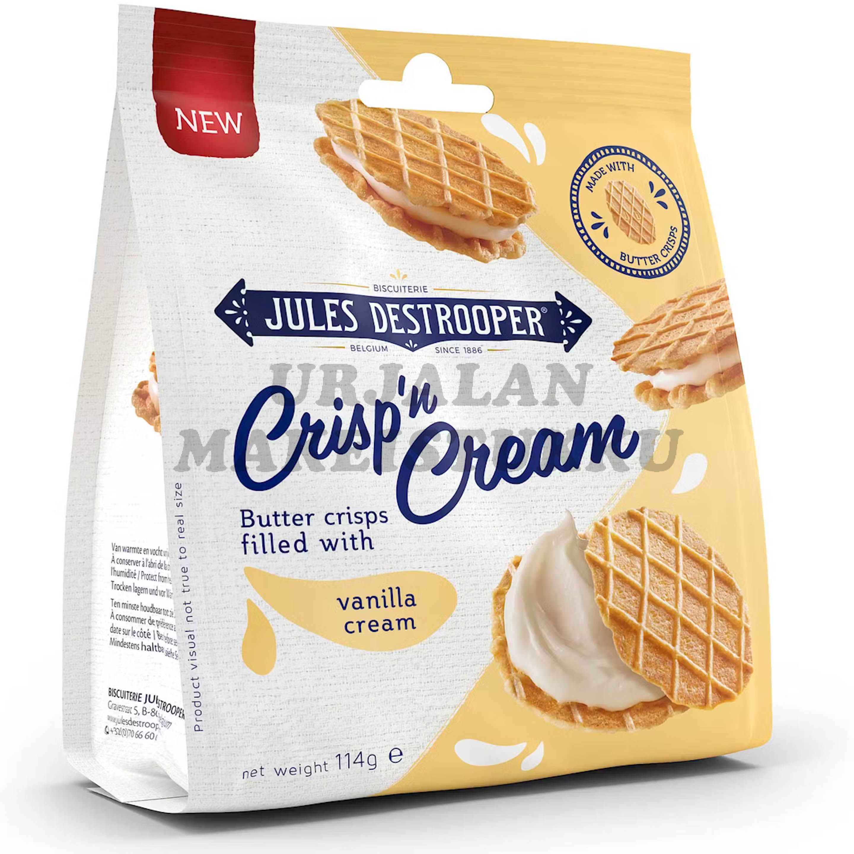 Jules Destrooper Crisp Cream Vanilla vaniljatäytekeksi 114g
