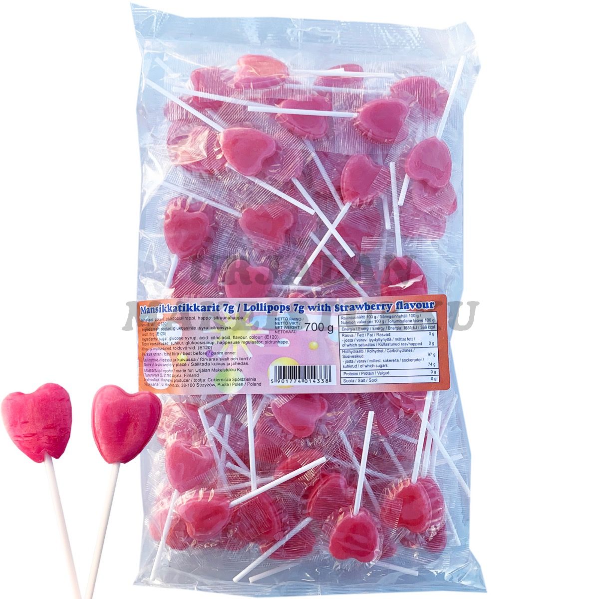 Sydäntikkari pinkki mansikka n. 100kpl (700g)