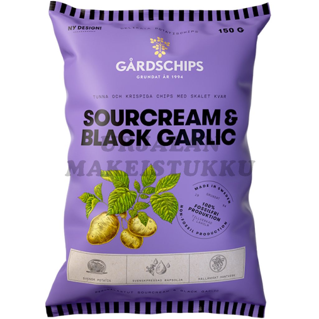 Gårdschips Black Garlic perunalastu 150g