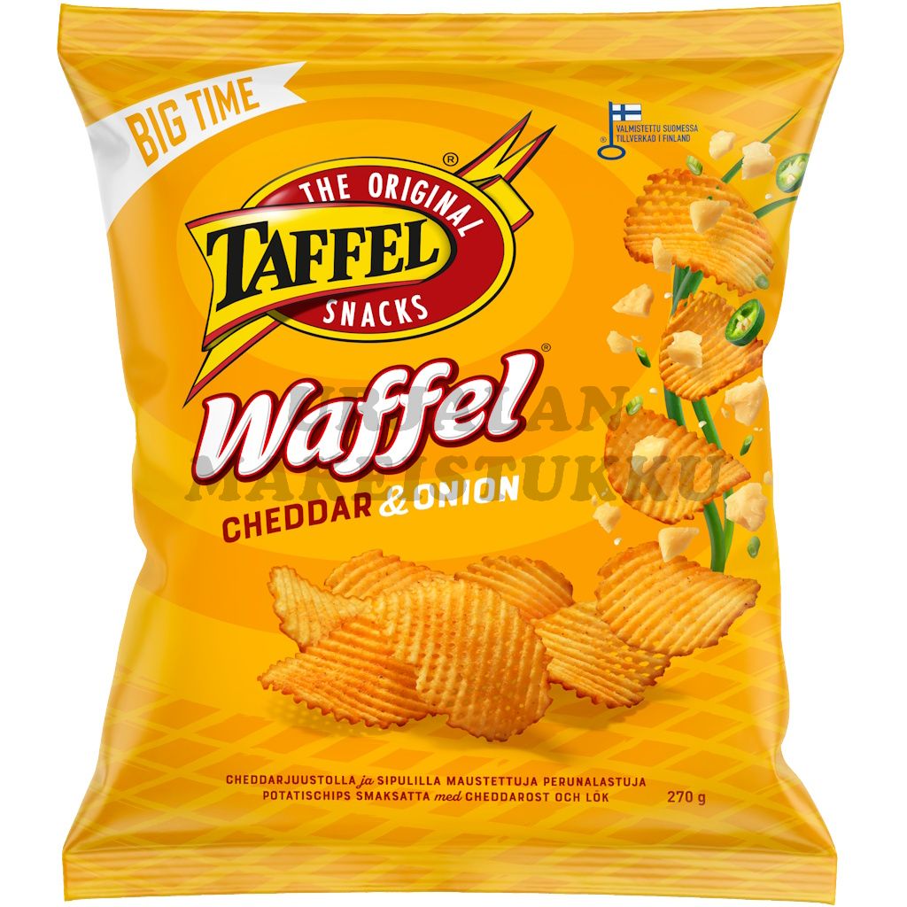 Taffel Waffel Cheddar Onion perunalastu 270g