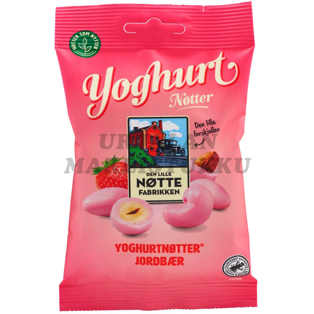 Den Lille Nöttefabrikken Yoghurt Mansikka pähkinäsekoitus 70g
