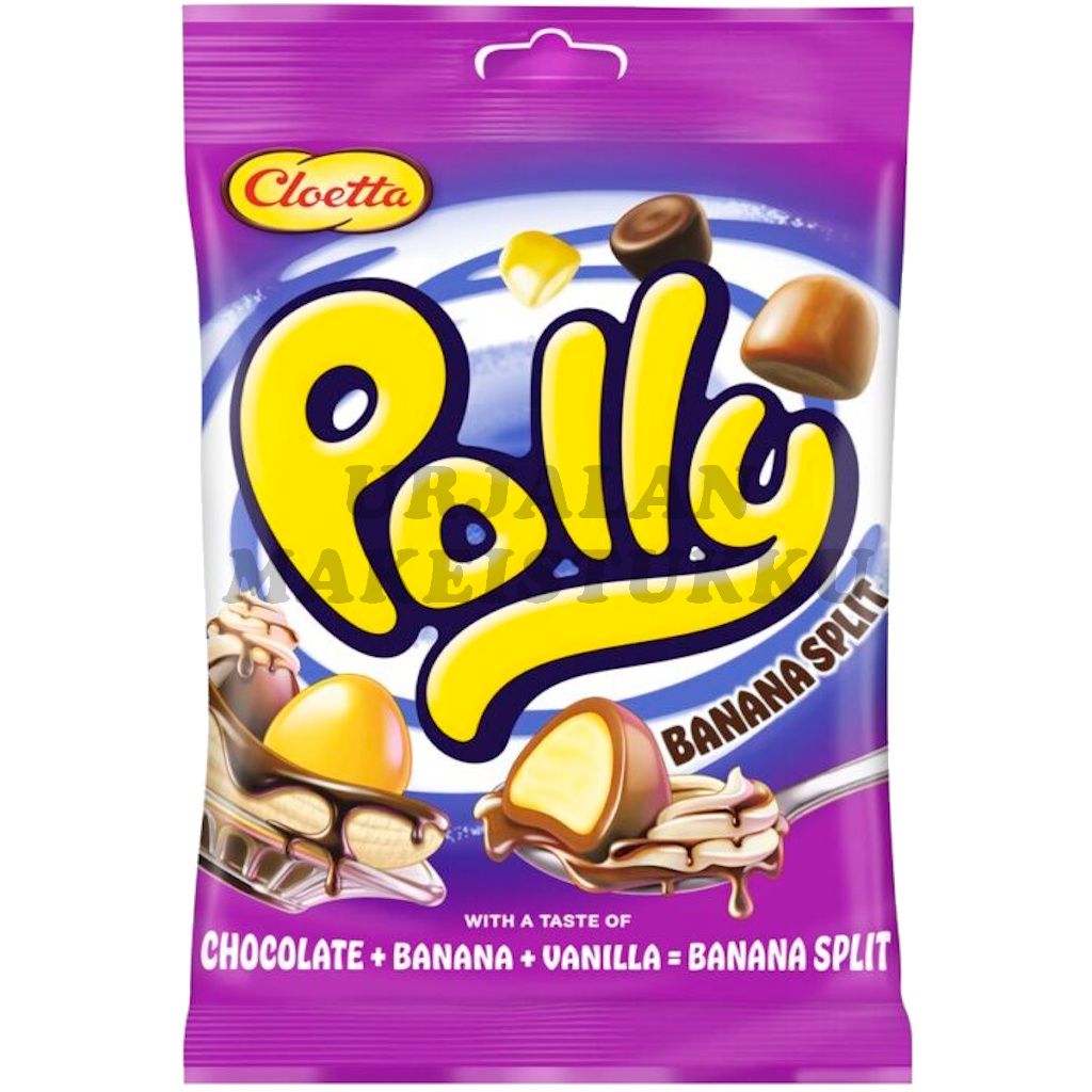 Cloetta Polly Banana Split vaahtokarkki 100g
