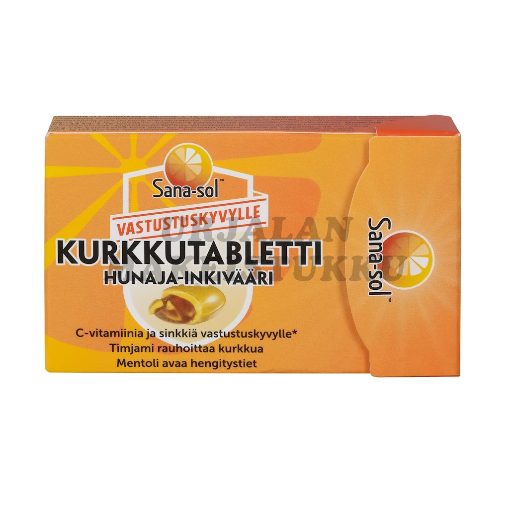 Sana-sol Hunaja Inkivääri sokeriton kurkkutabletti 48g (16kpl)