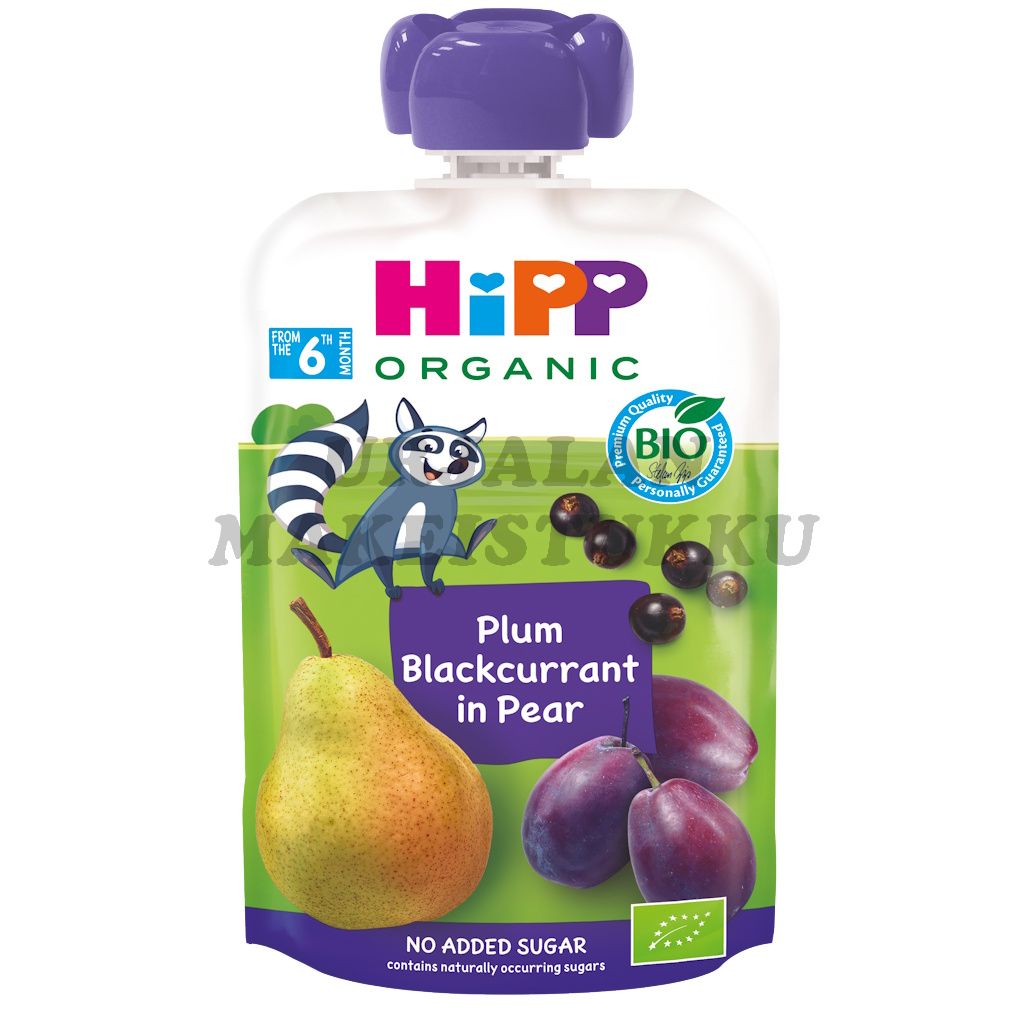 HiPP 6kk Luomu Smoothie Päärynä, Luumu ja Mustaherukka 100g