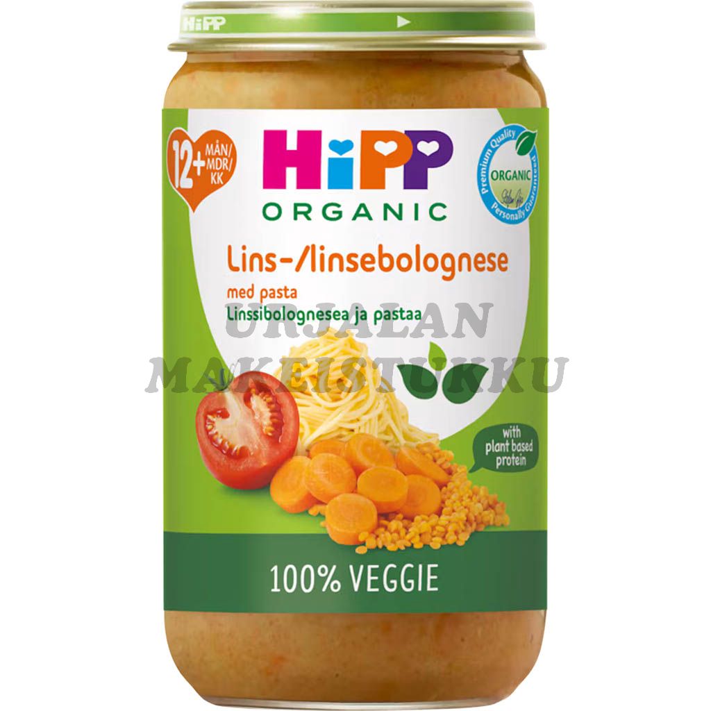 HiPP 12kk Linssibolognesea ja pastaa 250g 12kk luomu
