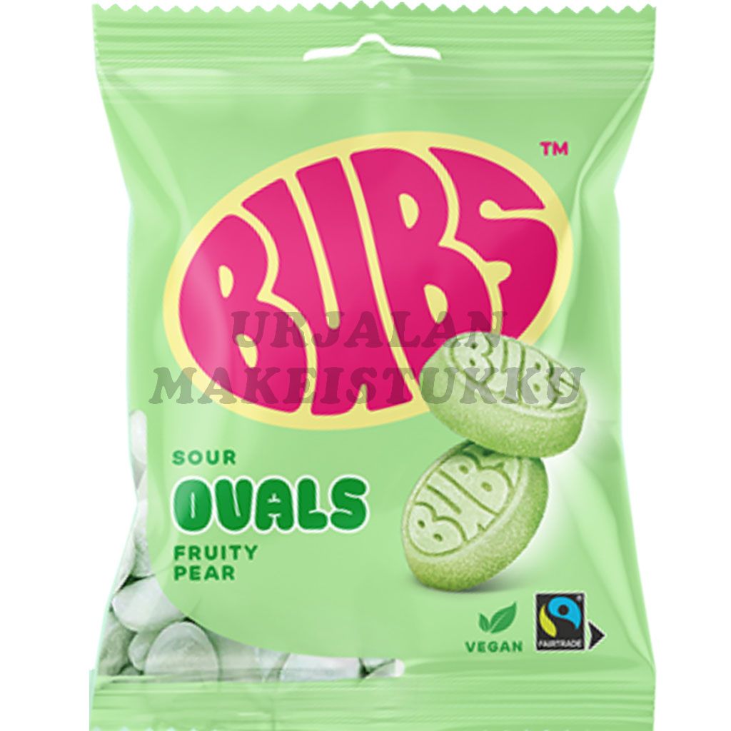 Bubs Sour Ovals Fruity Pear 90g