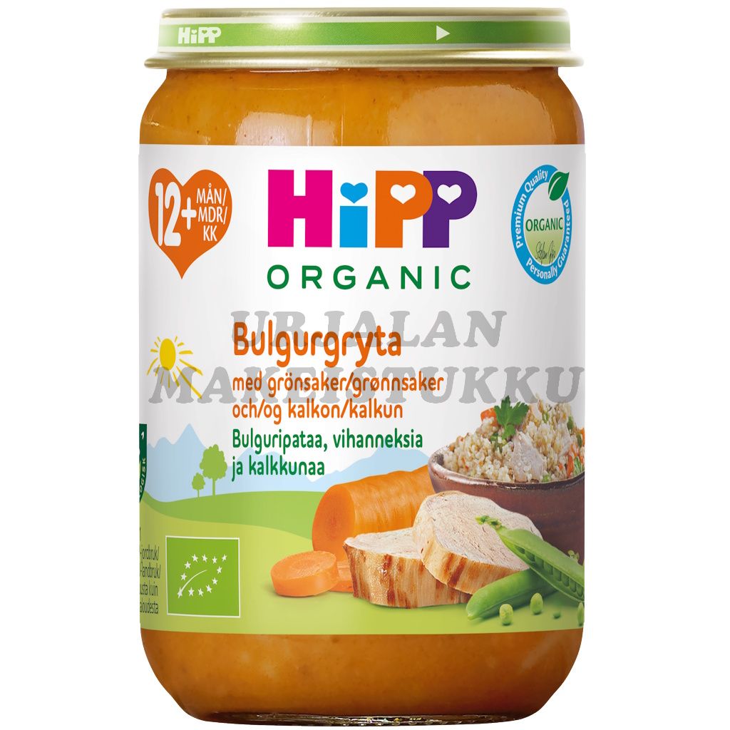 HiPP 12kk Bulguripataa, vihanneksia ja kalkkunaa 250g