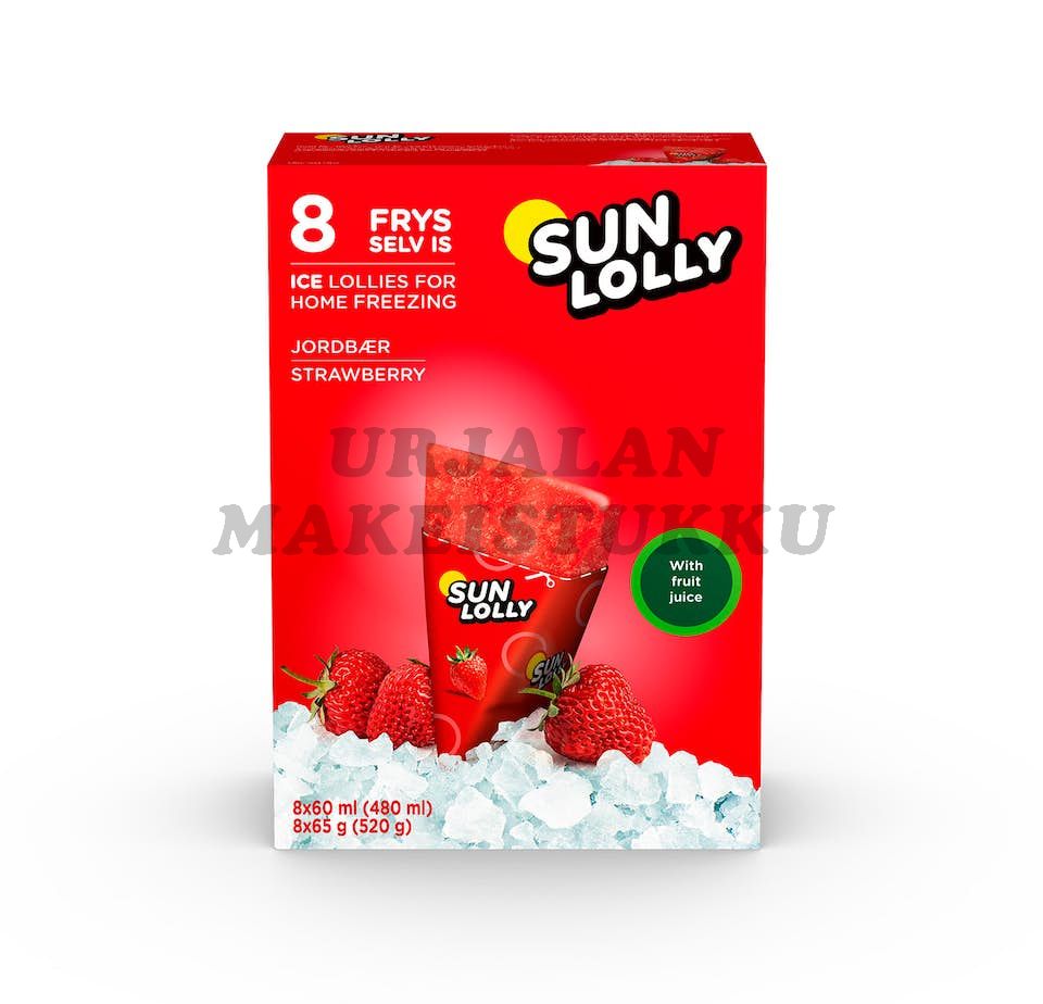 Sun Lolly Mansikka 8x60ml pakasta itse mehujää