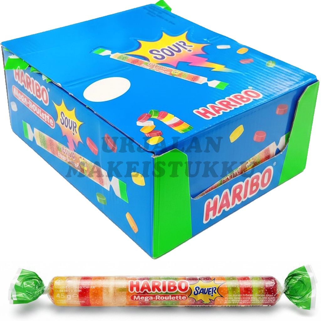 Haribo Mega Roulette Sour kirpeä hedelmäviinikumi 45g x 40kpl