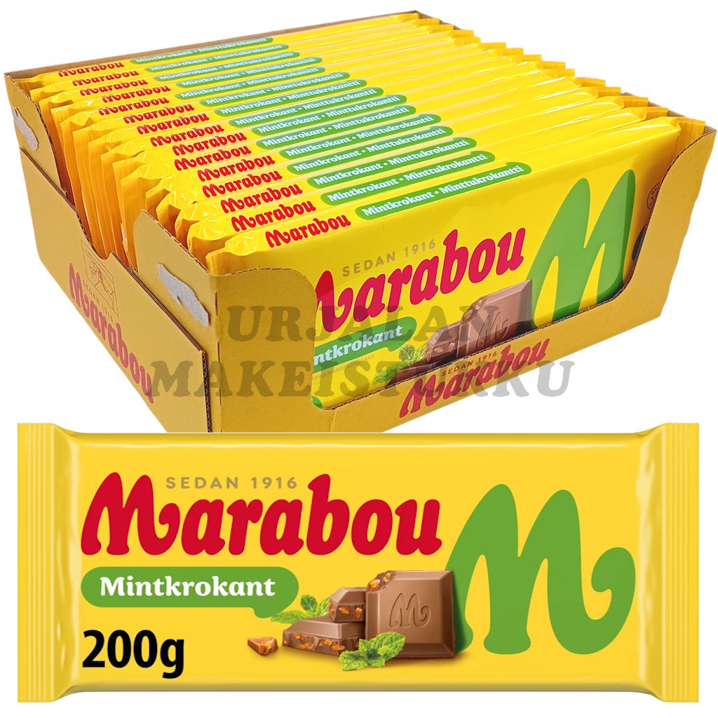 Marabou Mintkrokant suklaalevy 200g x 15kpl