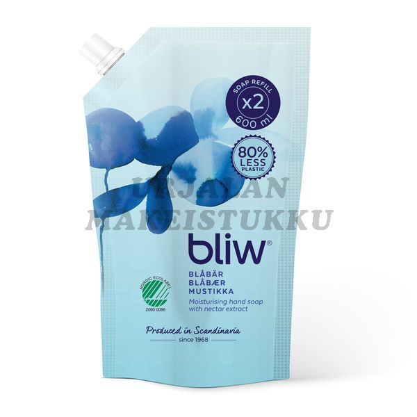 Bliw käsisaippua Mustikka täyttöpakkaus 600ml