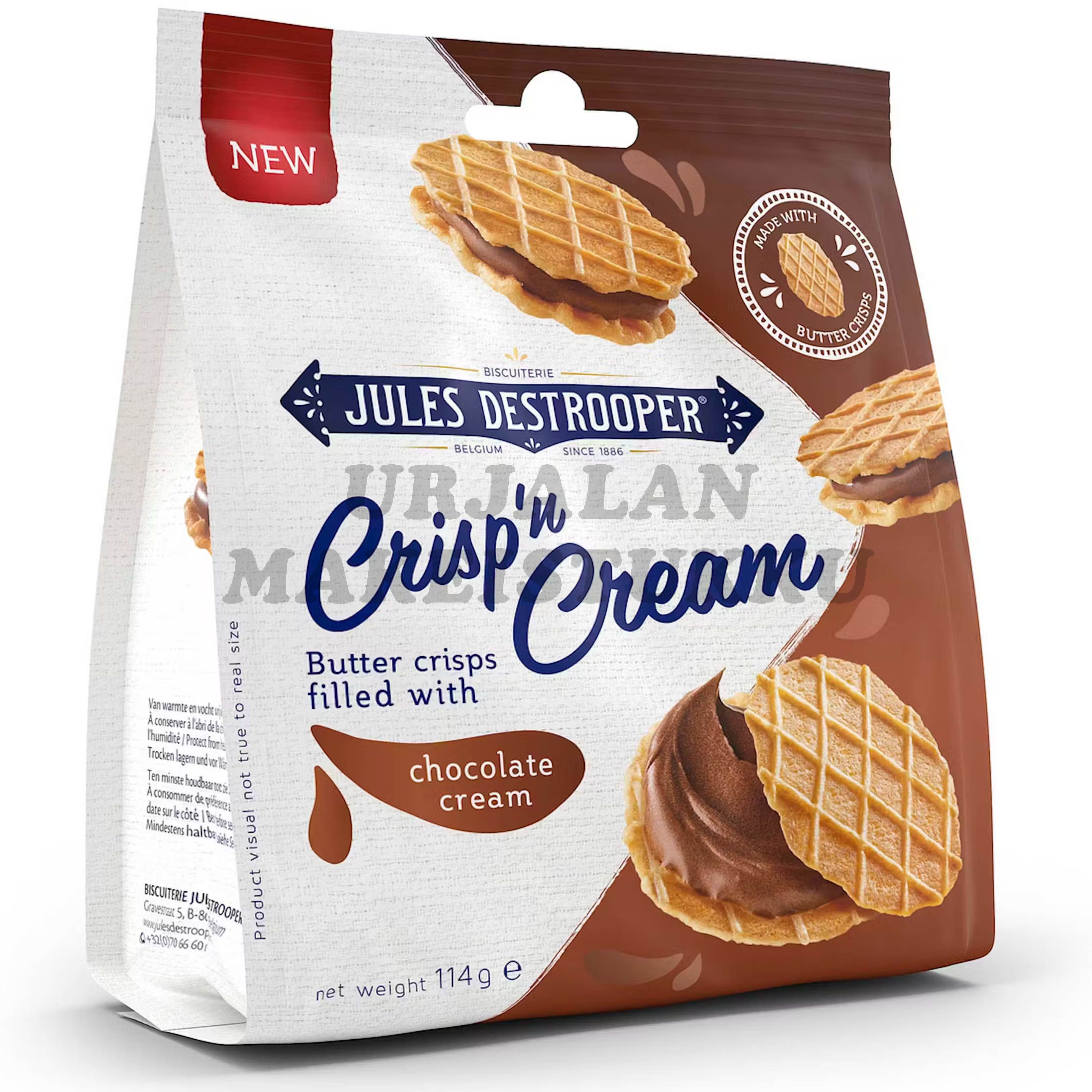 Jules Destrooper Crisp Cream Chocolate suklaatäytekeksi 114g