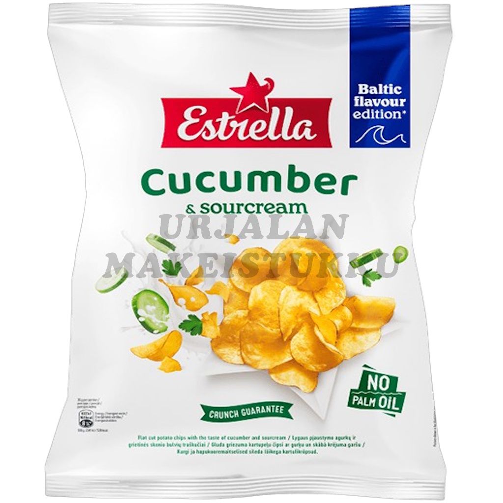 Estrella Cucumber & Sour Cream perunalastu 170g