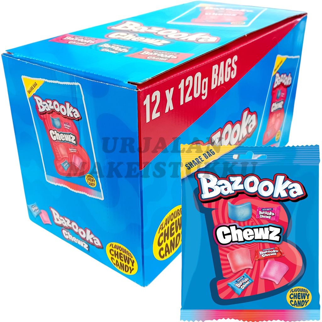 Bazooka Chews hedelmätoffee 120g x 12kpl