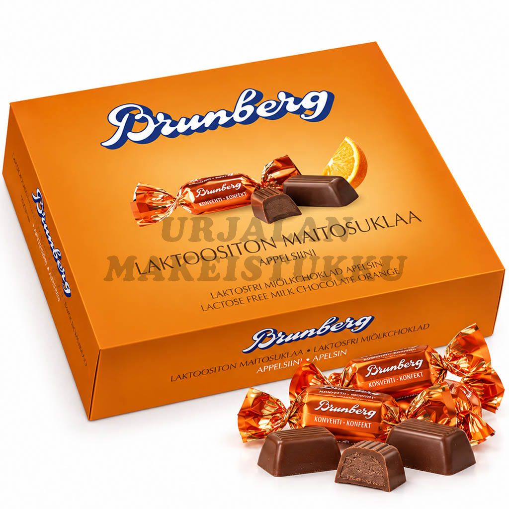 Brunberg Laktoositon Maitosuklaakonvehti Appelsiini 250g