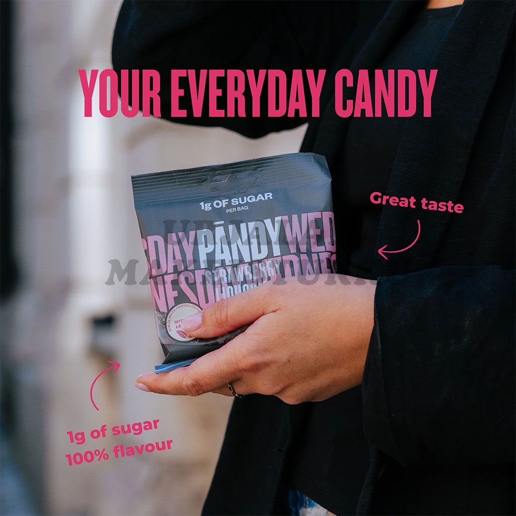 Pändy Strawberry Liquorice Mansikka Lakritsi makeispussi 50g