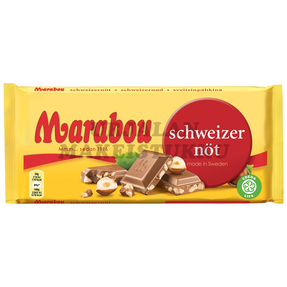 Marabou Schweizer Nöt suklaalevy 200g