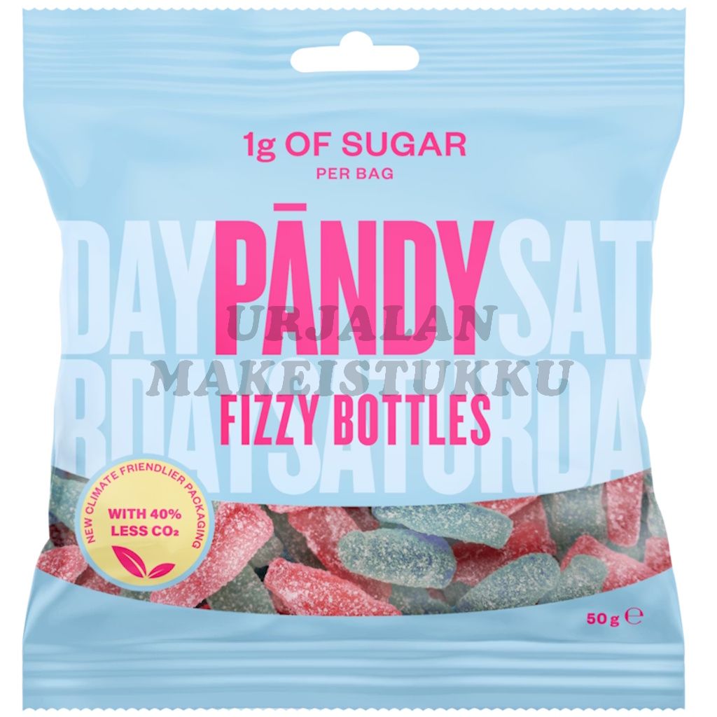 Pändy Fizzy Bottles makeispussi 50g