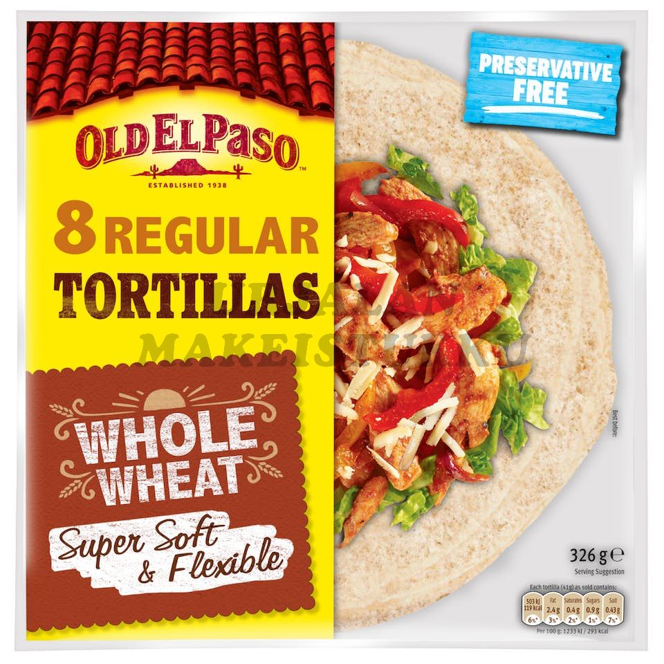 Old El Paso Täysjyvävehnätortilla 8 kpl medium 326g