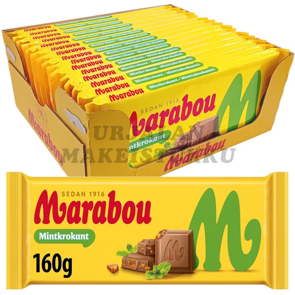 Marabou Mintkrokant suklaalevy 160g x 15kpl
