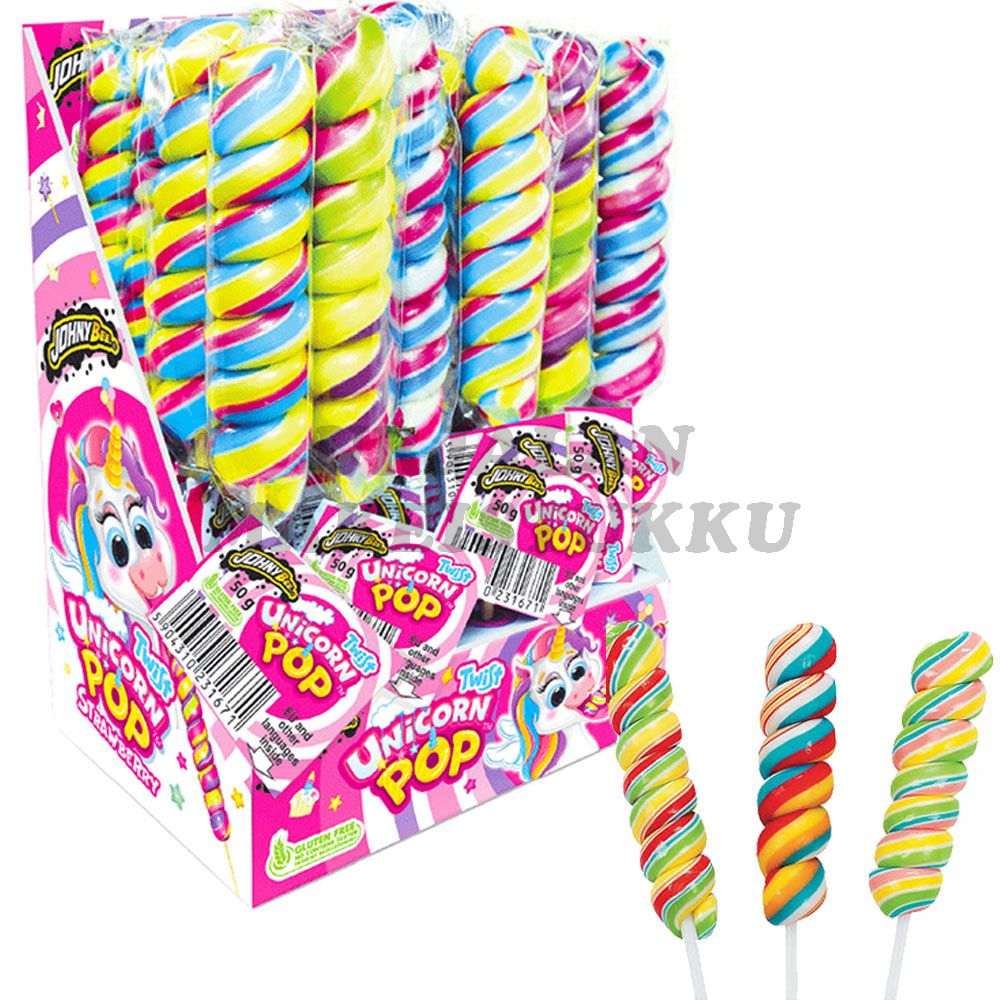 JohnyBee Twist Unicorn Pop tikkari 50g x 24kpl