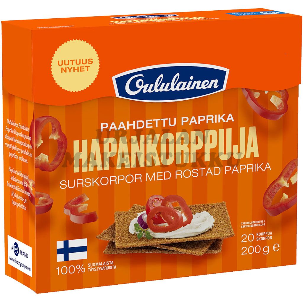 Fazer Oululainen Hapankorppu paahdettu paprika 200g