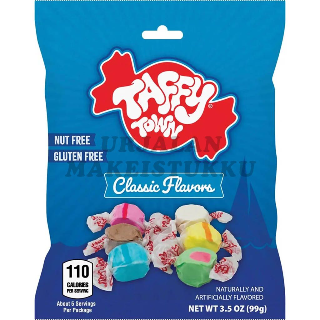 Taffy Town Salt Water Taffy Classic Flavours venyvät toffeet 99g