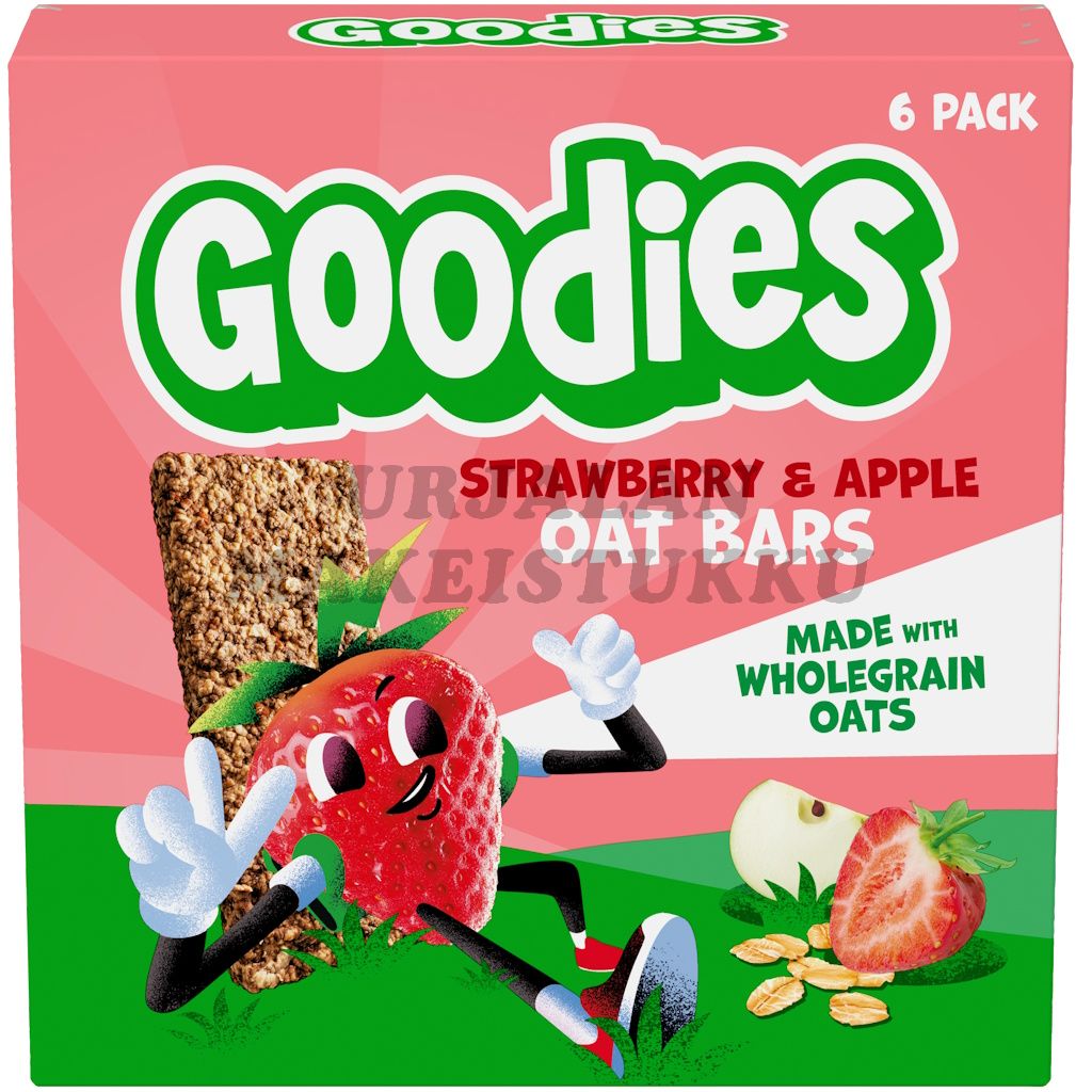 Goodies Oat Bars Mansikka & Omena täysjyväkaurapatukka 6-pack 138g