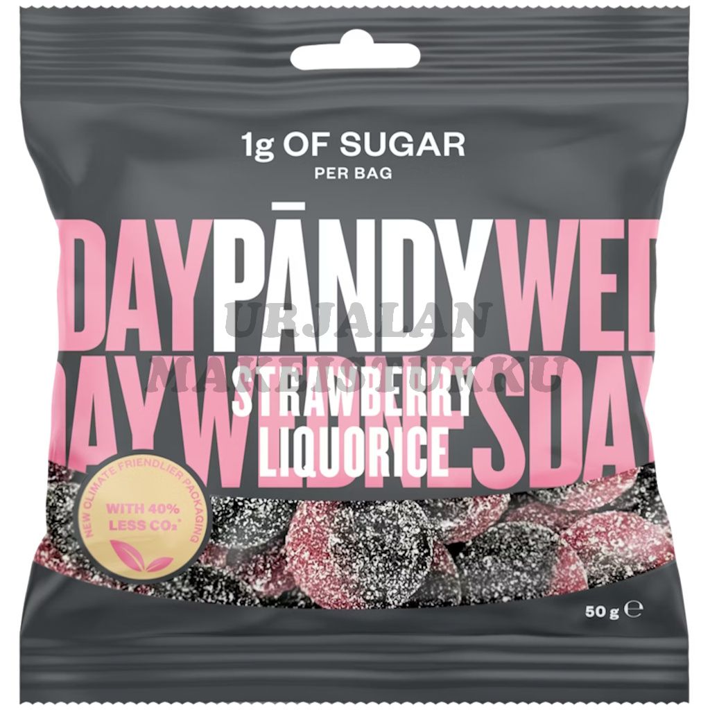 Pändy Strawberry Liquorice Mansikka Lakritsi makeispussi 50g