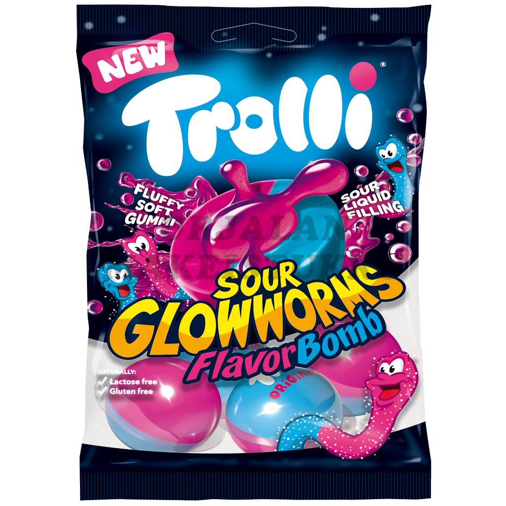 Trolli Flavor Bomb Sour Glowworms makeispussi 75g