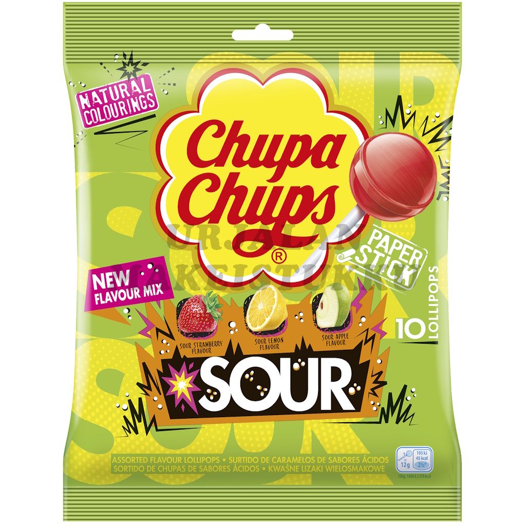Chupa Chups Sour tikkaripussi 120g