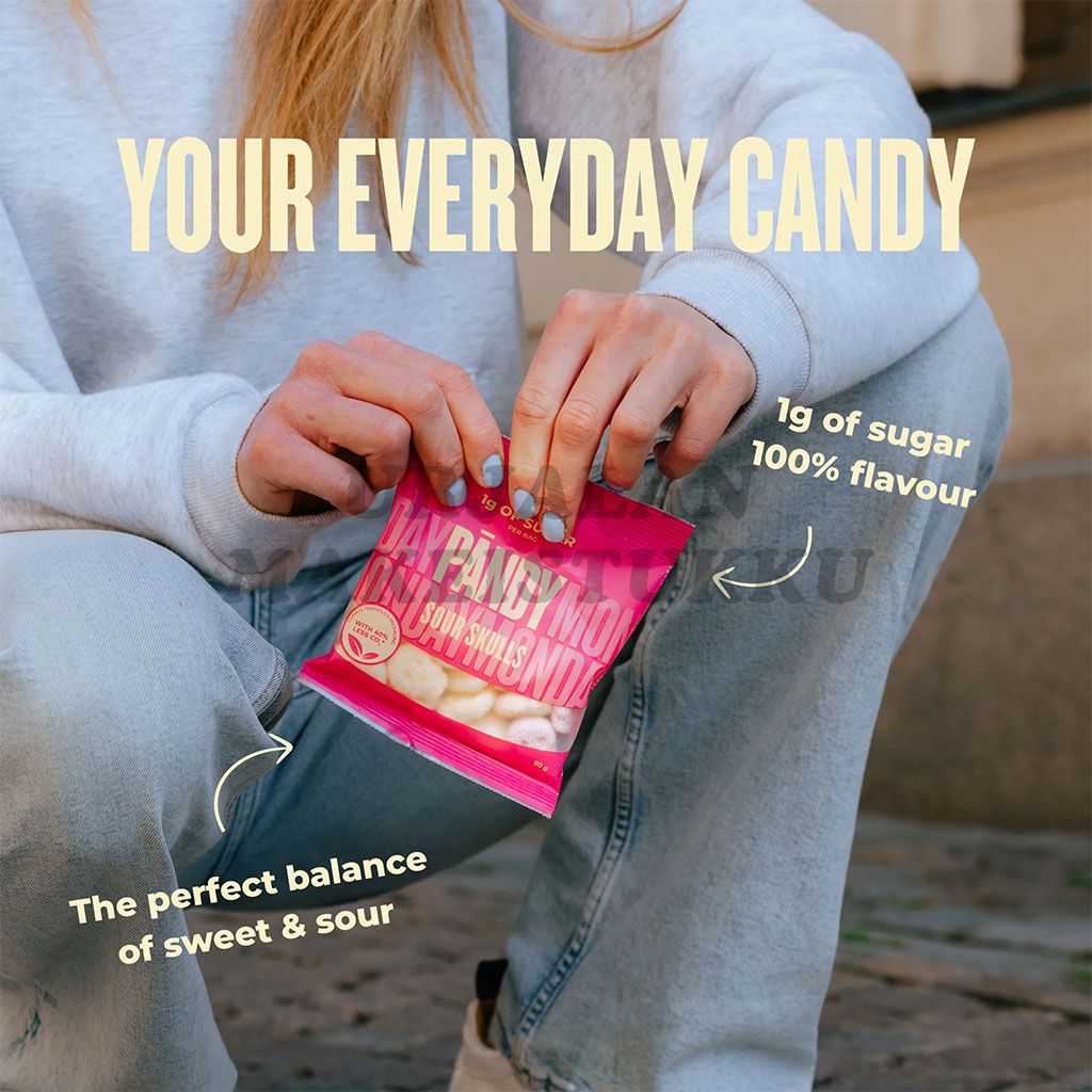 Pändy Sour Skulls makeispussi 50g